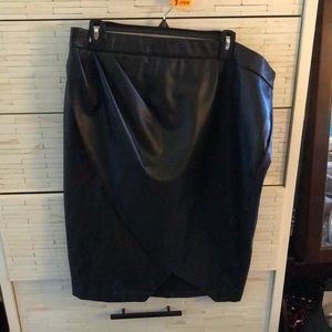 Black Pleather Pencil Skirt